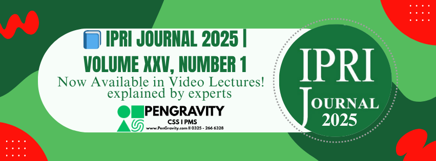 IPRI Journal Video Lectures: 2025 – Volume I